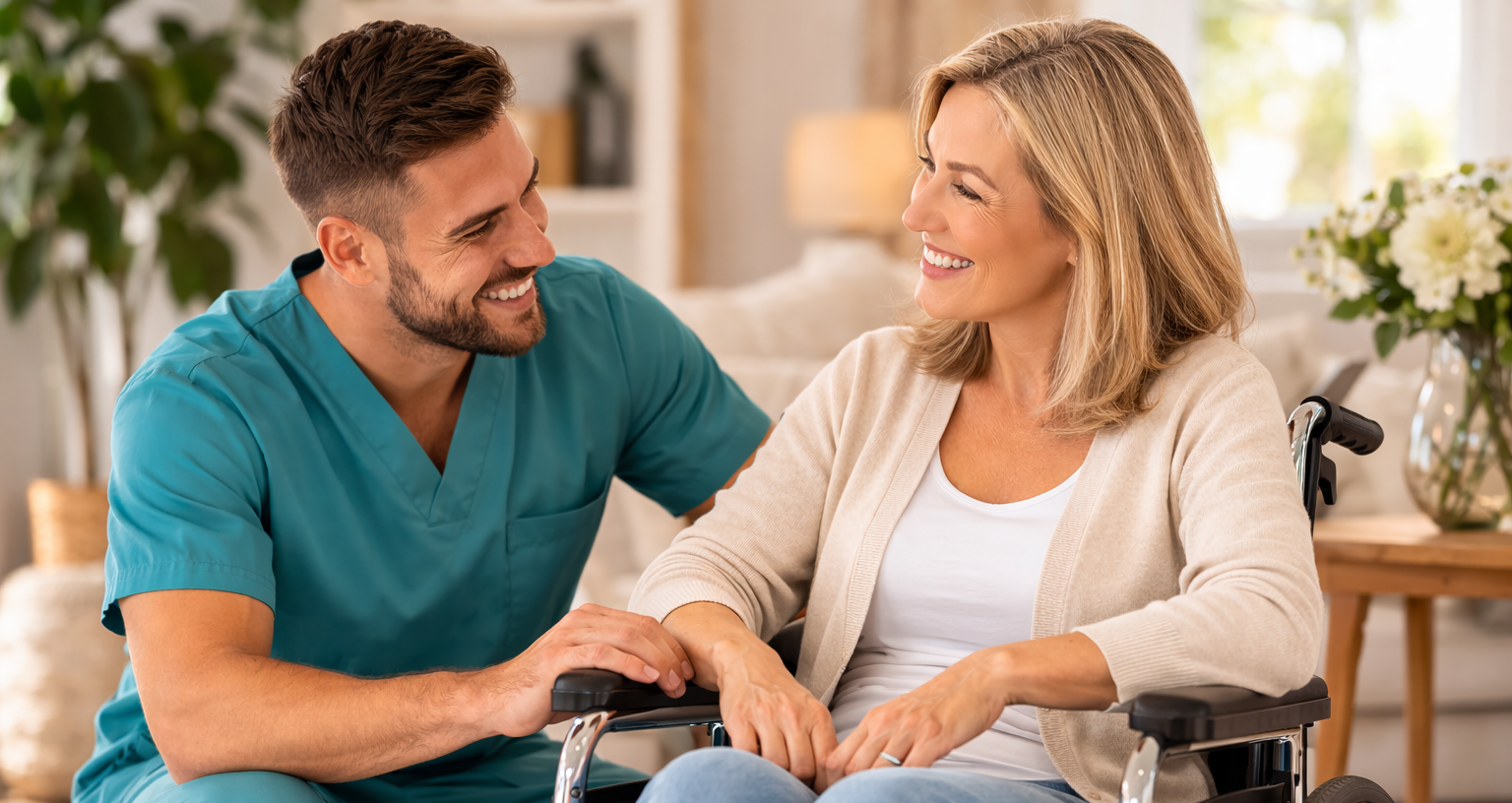 Momento de companhia ativa em apoio domiciliário